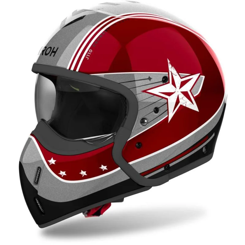 Airoh J110 COMMAND Burgundy Glossy Jet Motorcycle Helmet Prezzo Ridotto