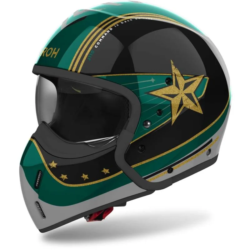 Ultima Occasione Airoh J110 COMMAND Jet Motorcycle Helmet Glossy Mint Green