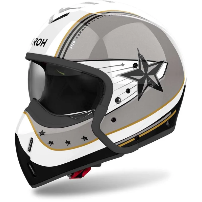 A Buon Prezzo Airoh J110 COMMAND Jet Motorcycle Helmet Gold Glitter