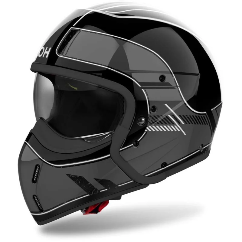 Ultime Pezzi Airoh J110 RASTER Jet Motorcycle Helmet Dark Grey Gloss