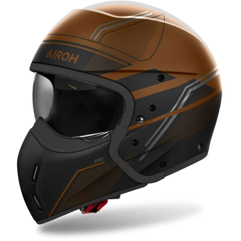 Reso Gratuito Airoh J110 SLIM Jet Motorcycle Helmet Matt Bronze