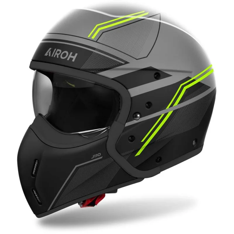 Airoh J110 SLIM Jet Motorcycle Helmet Matt Yellow Pagamento Sicuro