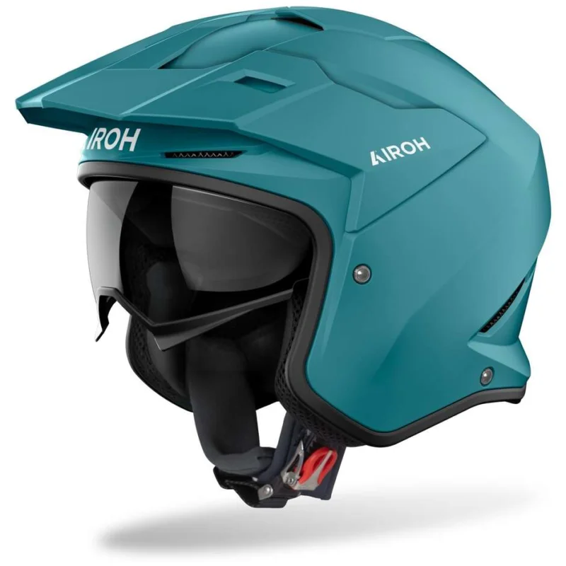 Quantità Limitata Airoh KOMBAKT COLOR PETROL Matt Green Motorcycle Jet Helmet