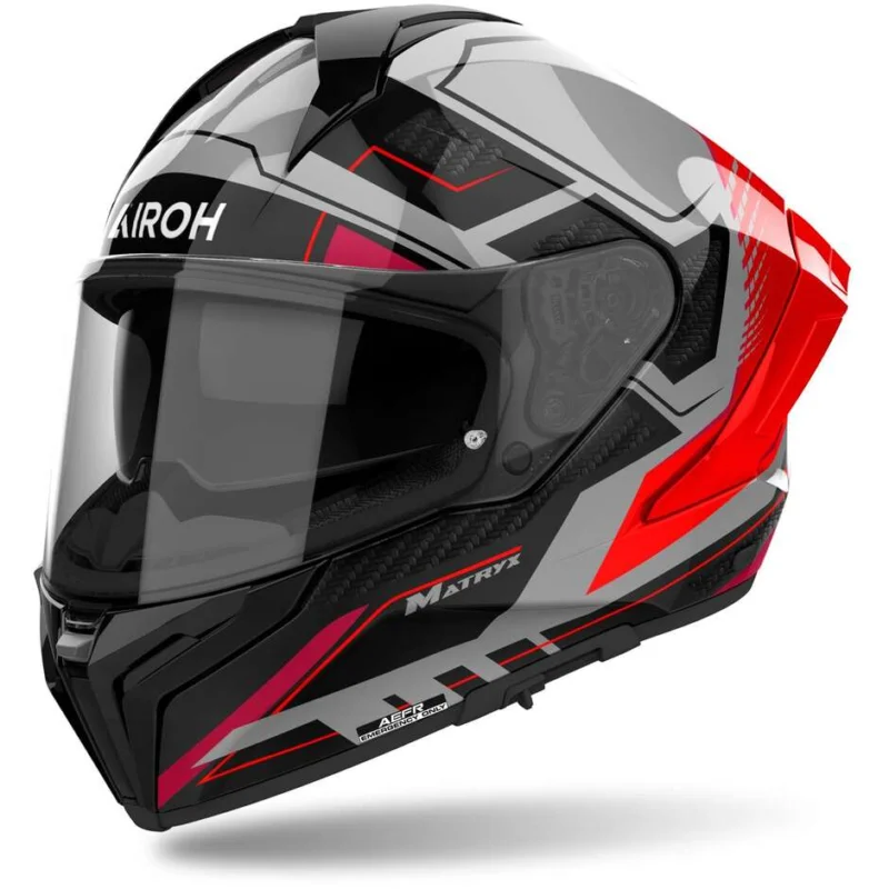 Airoh MATRYX ROCKET Full Face Motorcycle Helmet Glossy Red Spedito Oggi