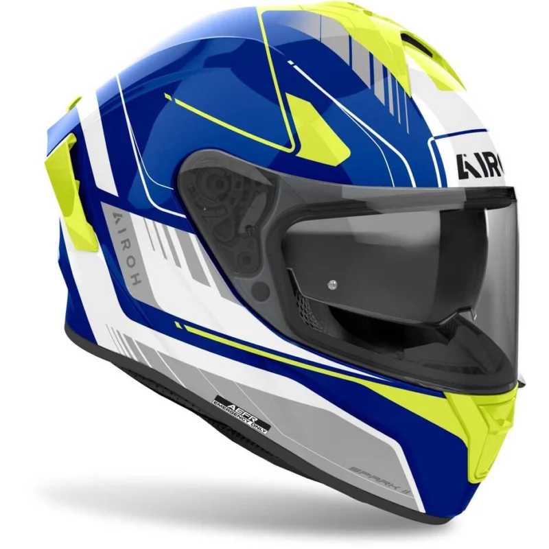 Quantità Limitata Airoh SPARK 2 CHRONO Full Face Motorcycle Helmet Blue Yellow
