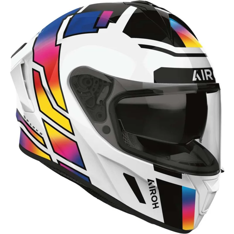 Airoh SPARK 2 LIVELY Rainbow Gloss Full Face Motorcycle Helmet Reso Gratuito