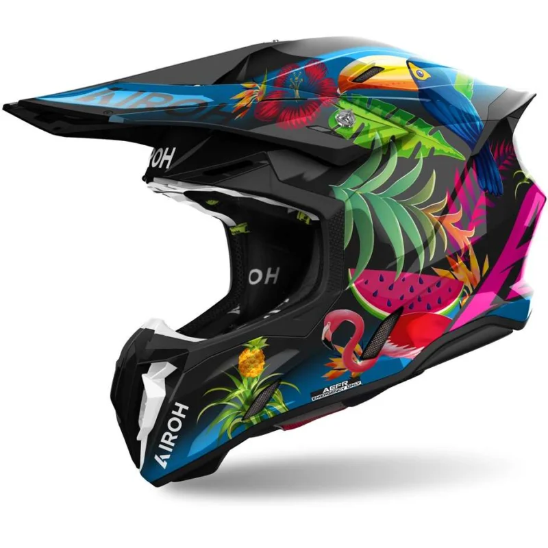 Super Prezzo Airoh TWIST 3 AMAZONIA Cross Enduro Motorcycle Helmet Glossy
