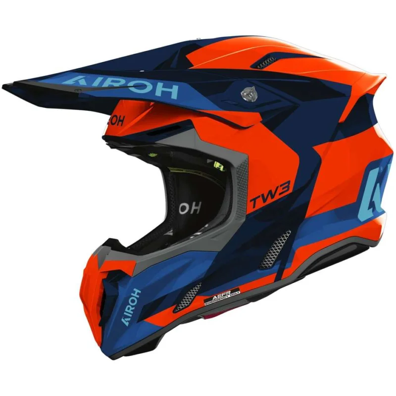 Compra Oggi Stesso Airoh TWIST 3 FANCY Orange Blue Gloss Cross Enduro Motorcycle Helmet