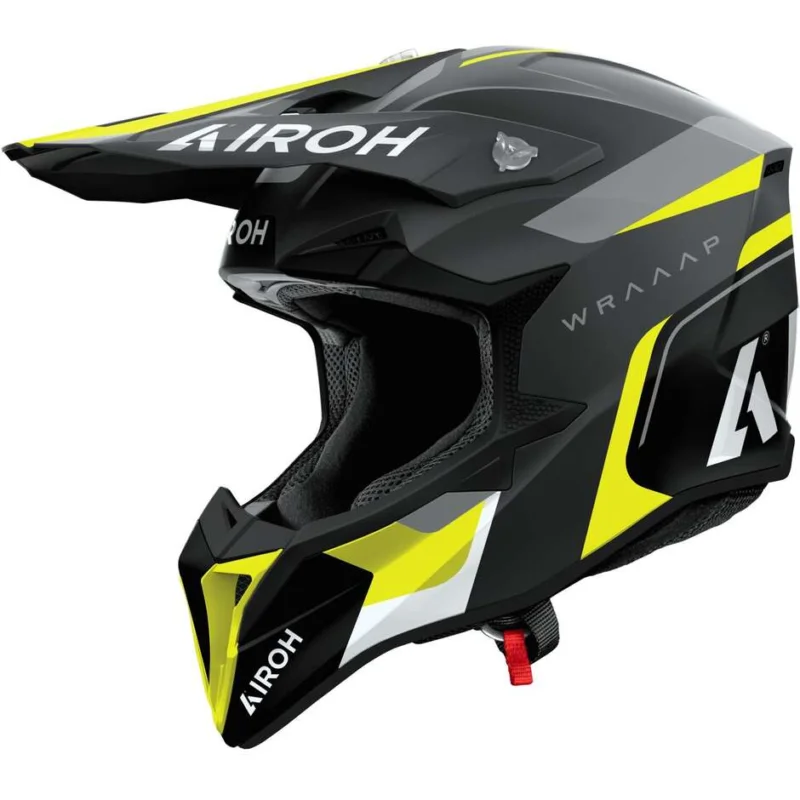 Airoh WRAAAP CONQUER Motocross Enduro Helmet Matte Yellow Prezzo Ridotto