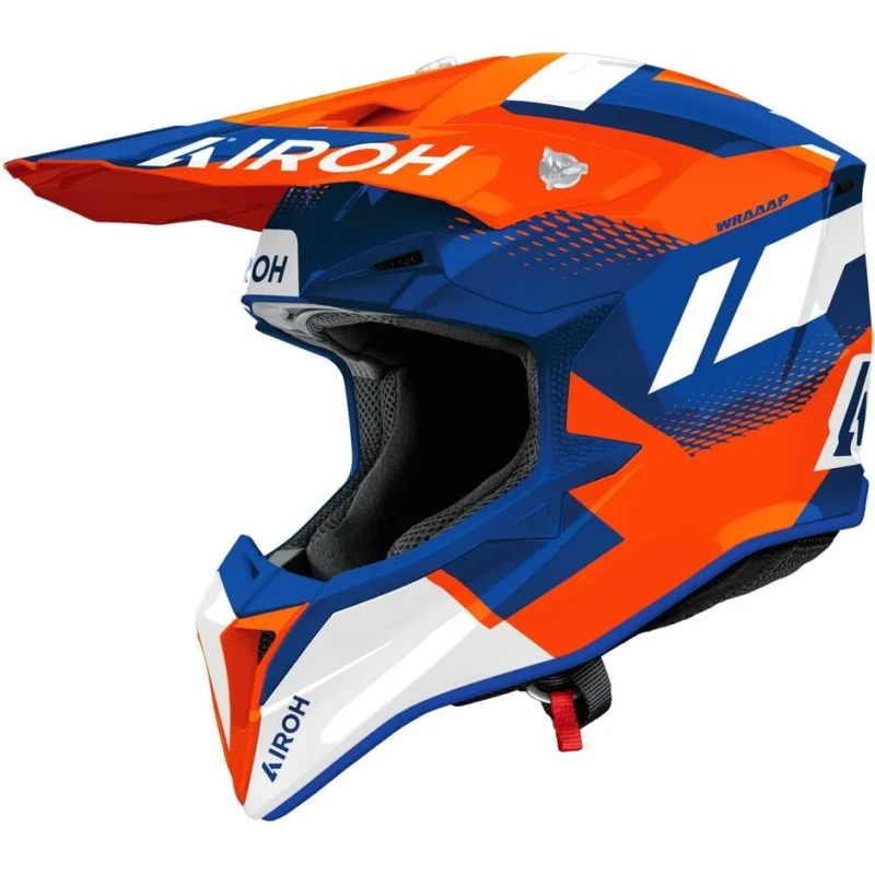 Airoh WRAAAP VISION Motocross Enduro Helmet Gloss Orange Blue Ultime Pezzi