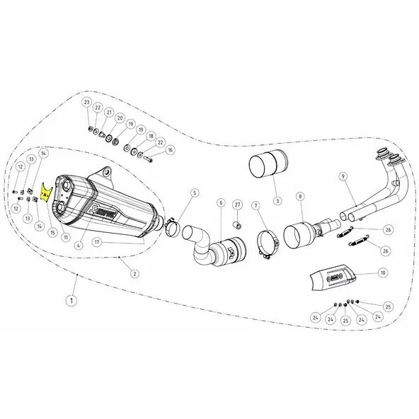Akrapovic Exhaust Bracket P-X189 Specific For YAMAHA XP 530 T-MAX/ABS (17-19) XP560T-MAX (20-22) Reso Gratuito