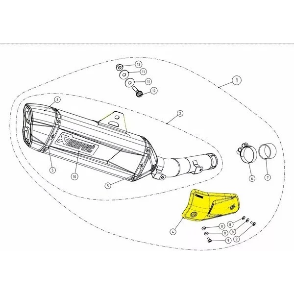 Akrapovic P-HSY7SO2 Heat Shield Specific For YAMAHA XTZ 690 Ténéré (19-22) Miglior Prezzo