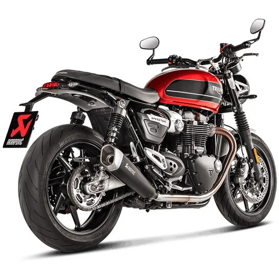 Akrapovic Slip On Line Motorcycle Terminals S-T12SO2-HCQTBL Titanium Speed Twin 1200/Thruxton 900 Ultima Occasione