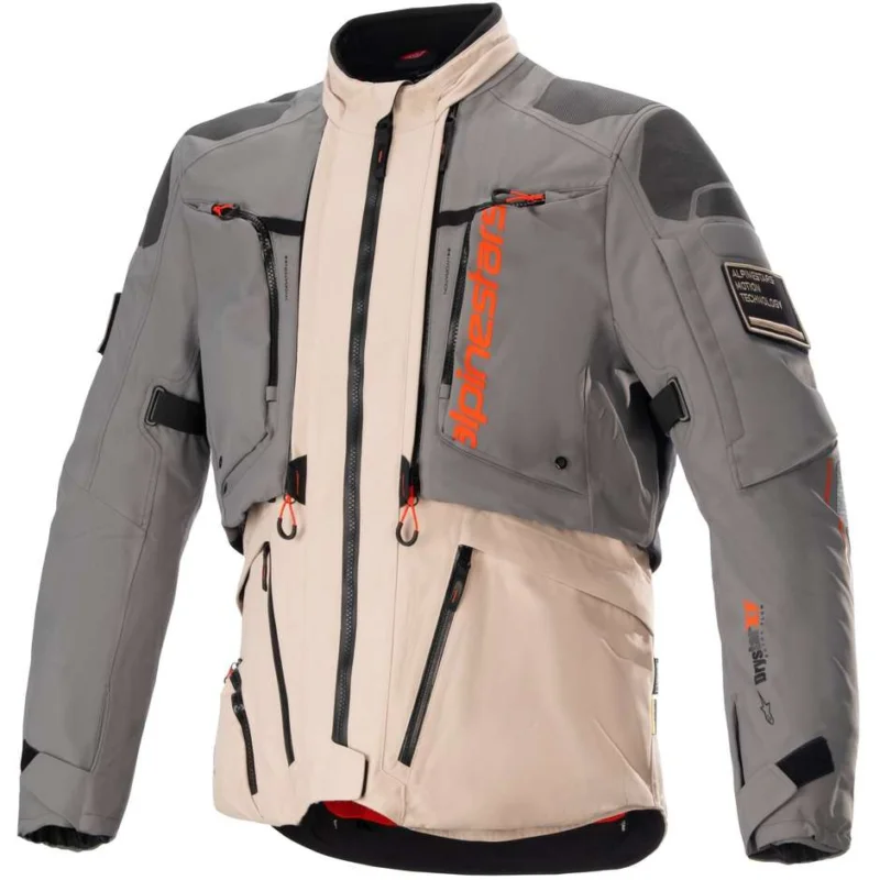 Alpinestars AMT-10R DRYSTAR XF Motorcycle Jacket Gray Light Brown Spc Orange A Buon Prezzo
