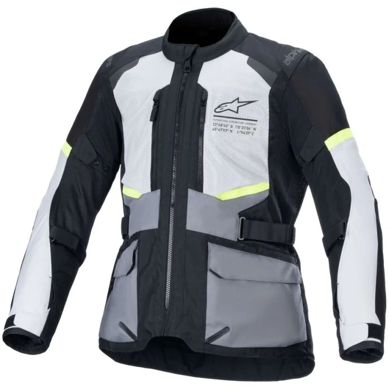 Spedito Oggi Alpinestars ANDES AIR DRYSTAR Ice Grey Dark Grey Black Motorcycle Jacket