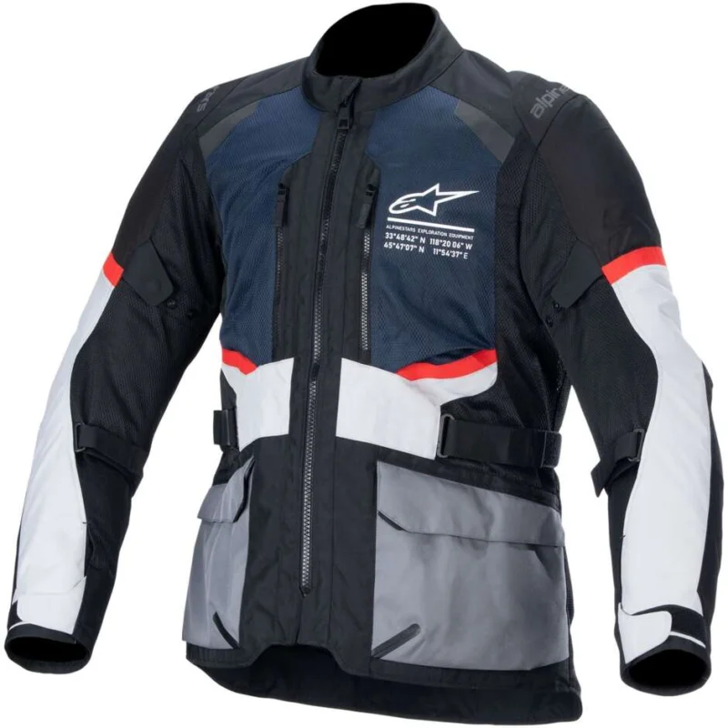 Alpinestars ANDES AIR DRYSTAR Motorcycle Jacket Blue Black Ice Grey Saldi