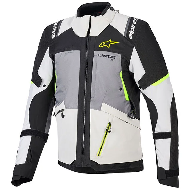 Alpinestars Andes V4 Drystar Fabric Motorcycle Jacket Grey Fluorescent Yellow Promozione