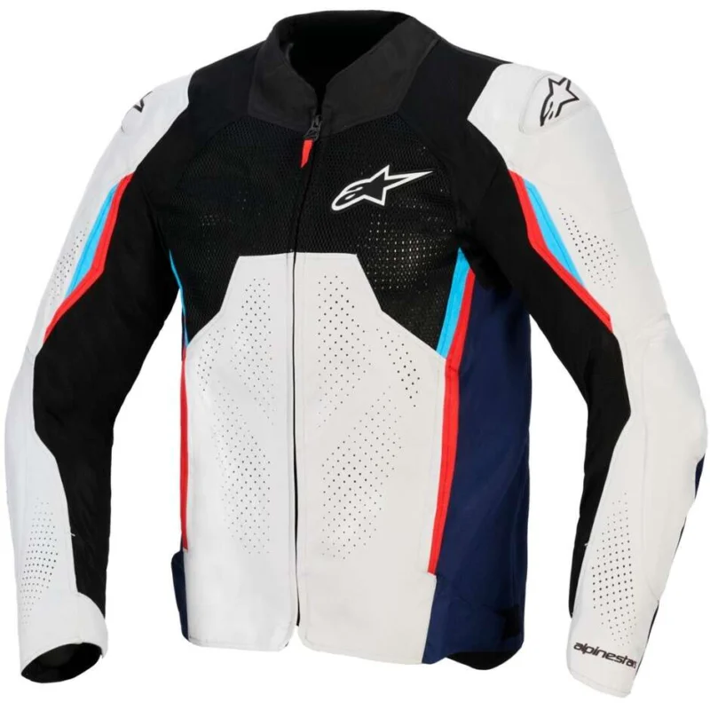 Alpinestars AST V3 AIR Motorcycle Jacket Silver Deep Blue Bright Red Offerta Speciale