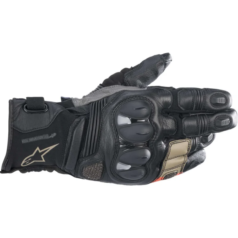 Alpinestars BELIZE V2 DRYSTAR Touring Motorcycle Gloves Black Sand Red Fluo Pagamento Sicuro