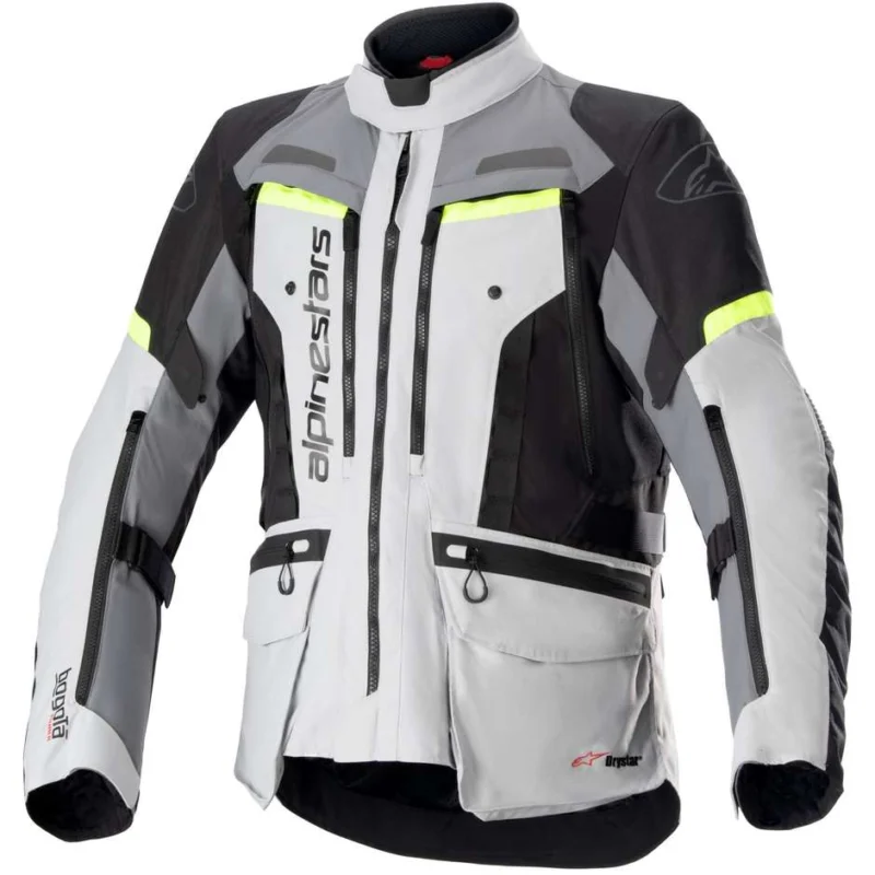 Alpinestars BOGOTA 'PRO DRYSTAR Motorcycle Jacket Fluo Yellow Dark Gray Ice Gray Reso Gratuito