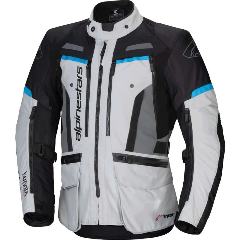 Alpinestars BOGOTA' PRO DRYSTAR Motorcycle Jacket Ice Grey Black Cyan Nuova Collezione