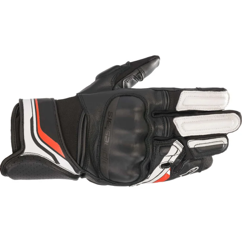 Esclusivo Alpinestars BOOSTER V2 Black White Leather Motorcycle Gloves
