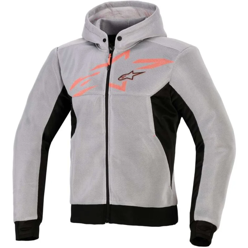Più Venduto Alpinestars CHROME SUPERAIRFLOW Sweatshirt Black Medium Grey Fluorescent Red