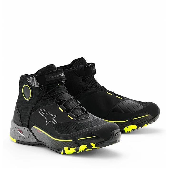 Alpinestars CR-X DRYSTAR Motorcycle Shoes Black Grey Yellow Vendita Finale