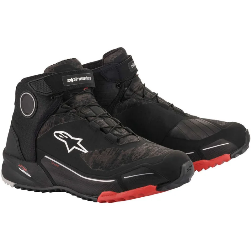 Alpinestars CR-X DRYSTAR Motorcycle Shoes Red Camo Black Prezzo Di Fabbrica