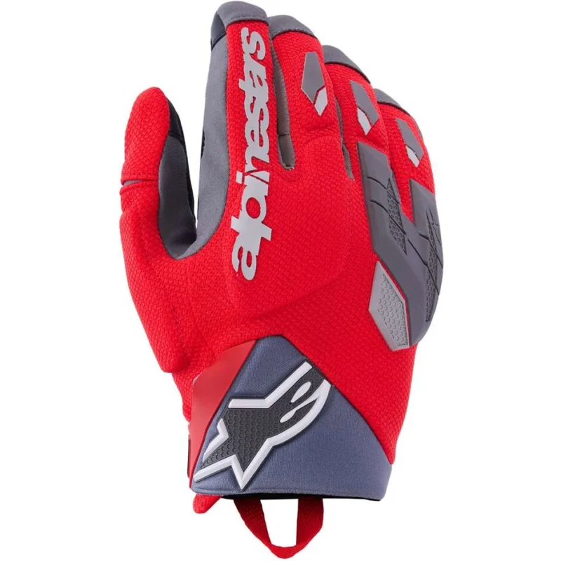 Alpinestars DURACK Motorcycle Gloves Bright Red Medium Grey Scelto Dai Clienti