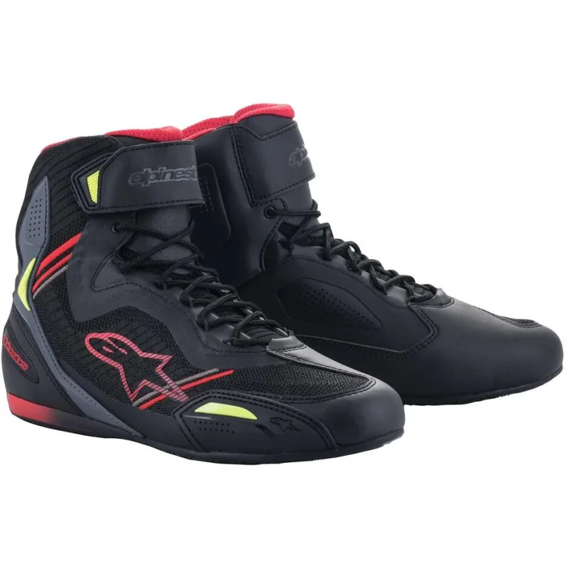 Occasione Imperdibile Alpinestars FASTER-3 RIDEKNIT SHOES Motorcycle Shoes Fluo Yellow Red Black