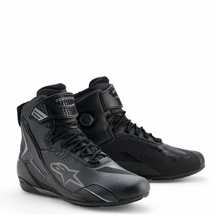 Alpinestars Faster 4 Drystar Technical Motorcycle Shoes Black Grey Prezzo Ridotto