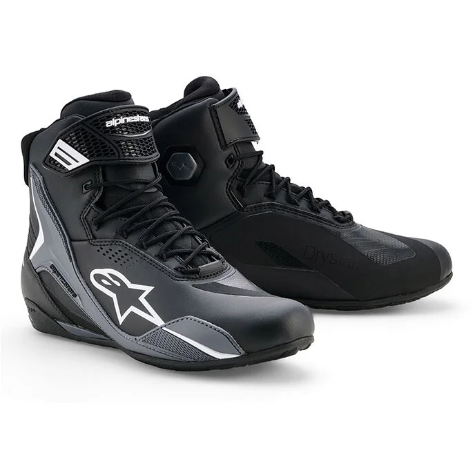 Alpinestars Faster 4 Drystar Technical Motorcycle Shoes Black Grey White Direttamente Dal Produttore
