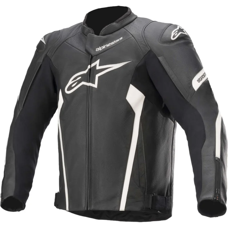 Direttamente Dal Produttore Alpinestars FASTER v2 Leather Motorcycle Jacket Black White