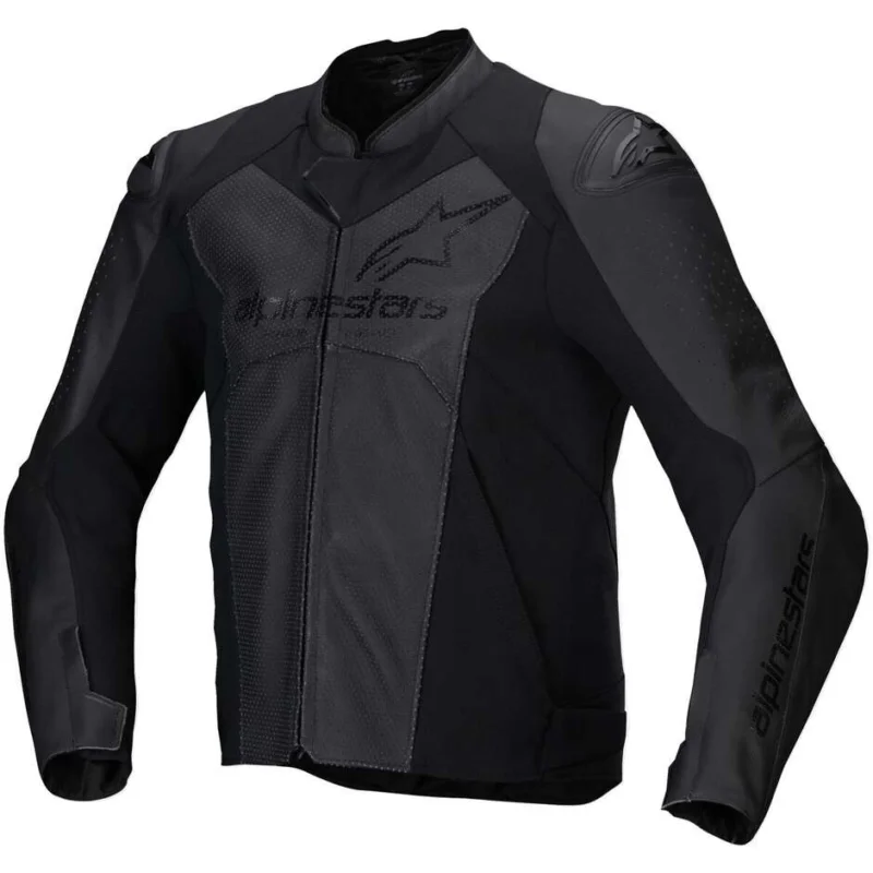 Alpinestars FASTER V3 AIRFLOW Leather Motorcycle Jacket Black Black Quantità Limitata