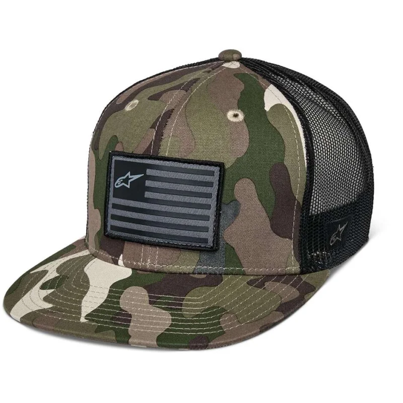 Alpinestars FLAG FLAT TRUCKER Cap Camo Green/Black Più Venduto