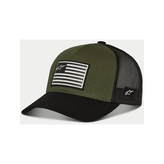 Alpinestars FLAG SNAPBACK HAT Military Motorcycle Cap Black Occasione Imperdibile