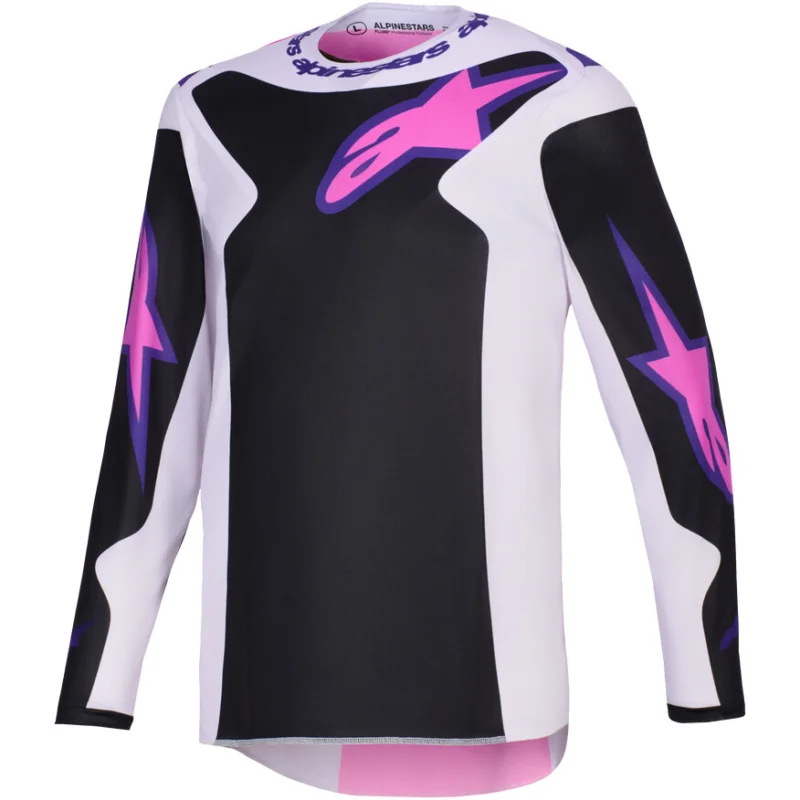 Saldi Alpinestars FLUID GRID Motocross Enduro Jersey Black Light Grey Purple