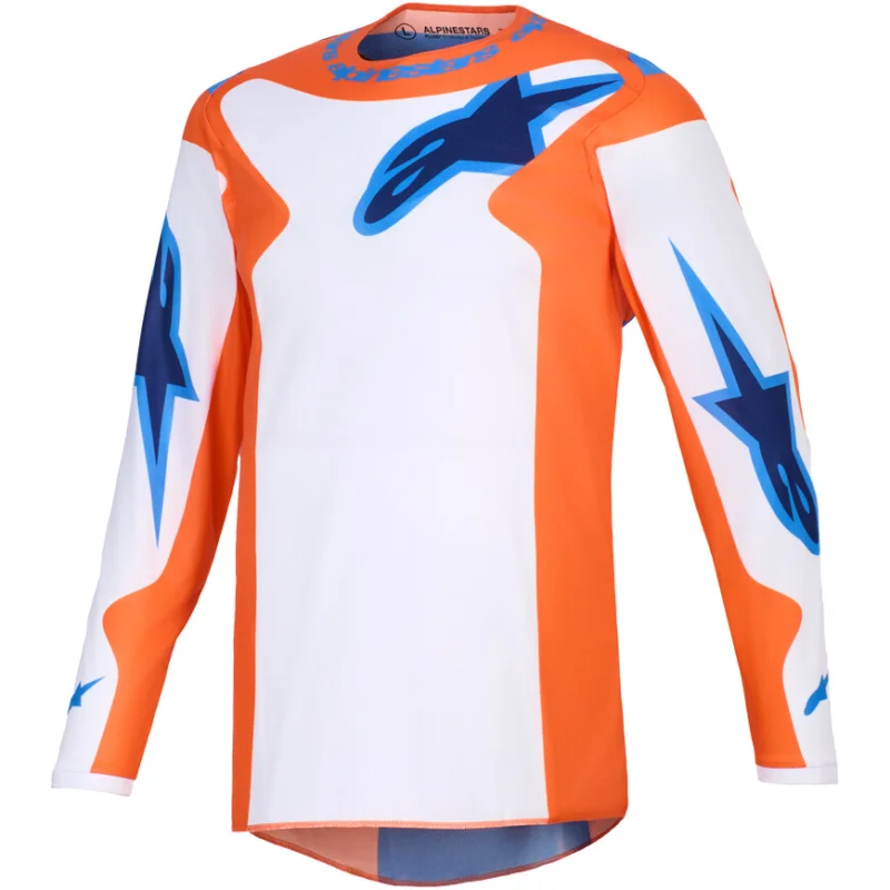 Alpinestars FLUID GRID Orange Blue White Cross Enduro Motorcycle Jersey Più Venduto