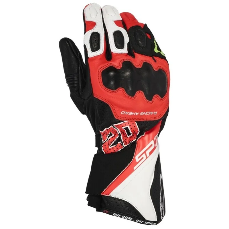 Alpinestars FQ20 SP-3 MONSTER Motorcycle Gloves Black Red Fluo White Prezzo Ridotto