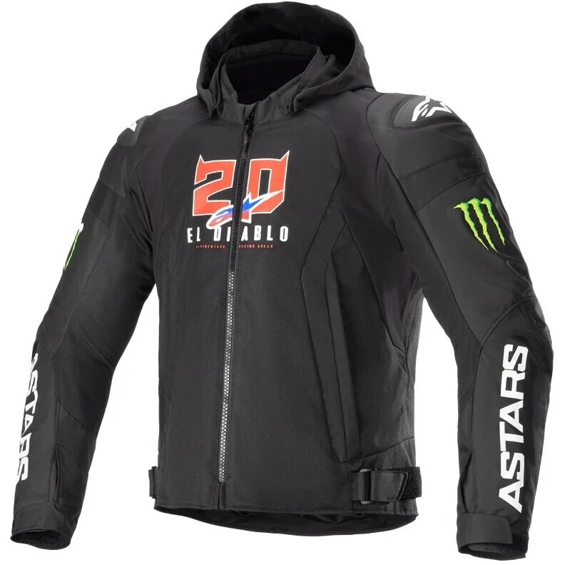 Alpinestars FQ20 ZACA AIR MONSTER Motorcycle Jacket Black White Affare