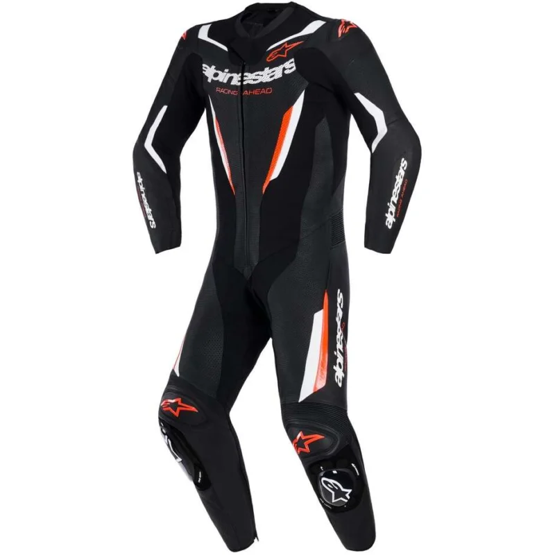 Alpinestars GP FORCE V2 1PC Full Leather Motorcycle Suit Black Red White Reso Gratuito