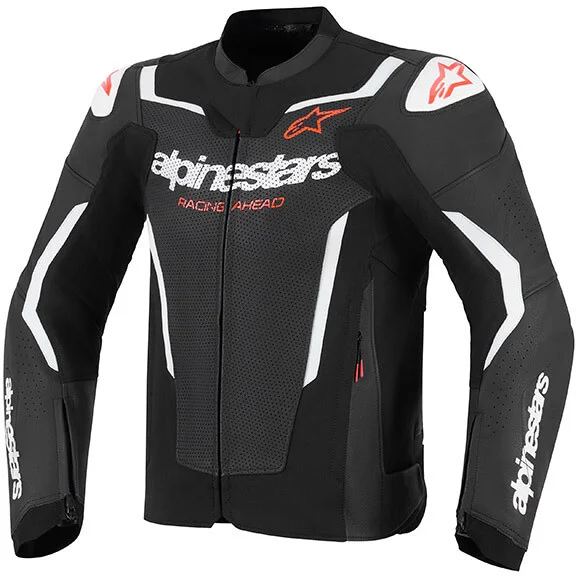 Alpinestars GP FORCE V2 Airflow Leather Motorcycle Jacket Black White Soddisfatti O Rimborsati