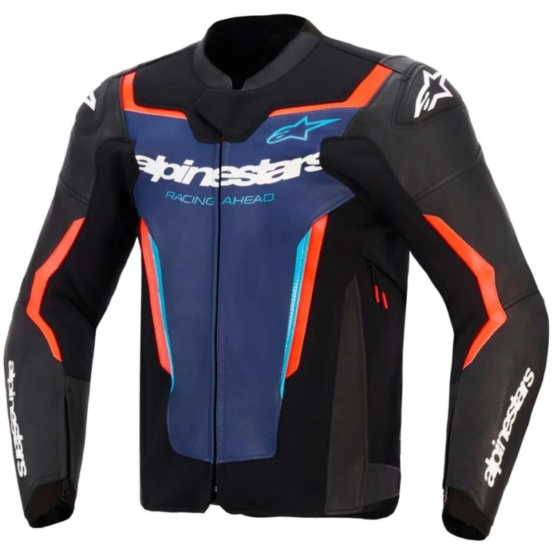 Alpinestars GP Force V2 Leather Motorcycle Jacket Black Blue Red Fluorescent Bestseller