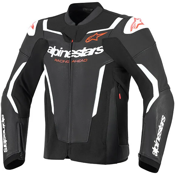 Consegna Rapida Alpinestars GP Force V2 Leather Motorcycle Jacket Black White