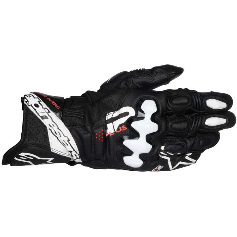 Alpinestars GP PLUS R V3 Leather Motorcycle Gloves Black White Prezzo Scontato