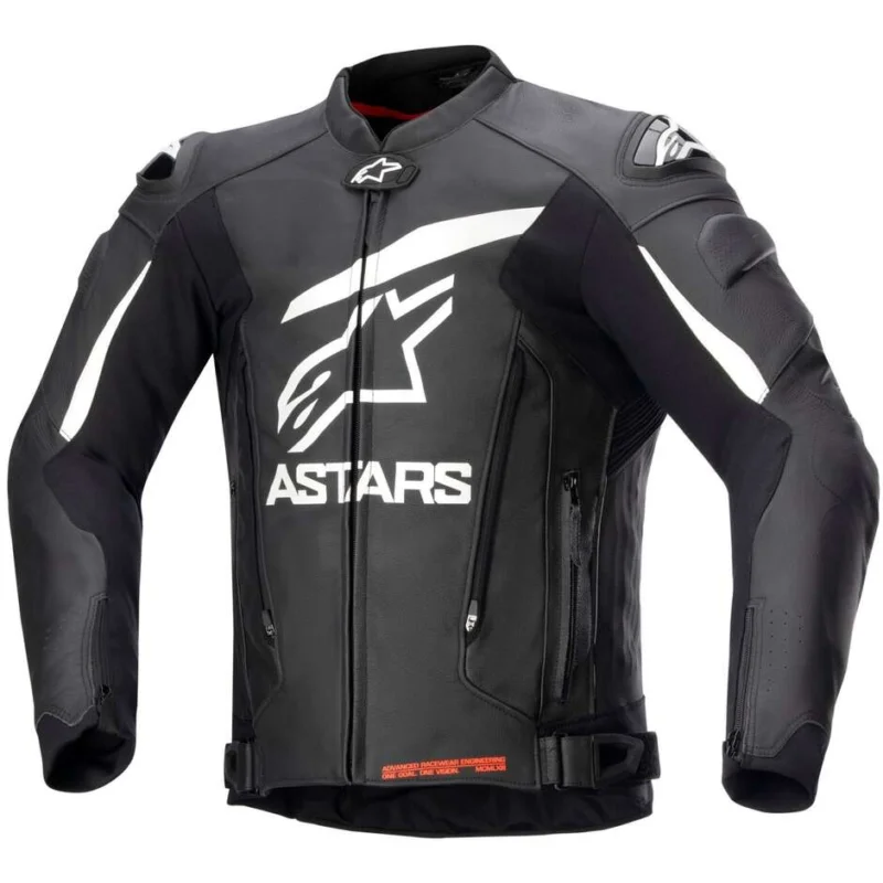 Alpinestars GP PLUS V4 Black White Leather Motorcycle Jacket Direttamente Dal Produttore