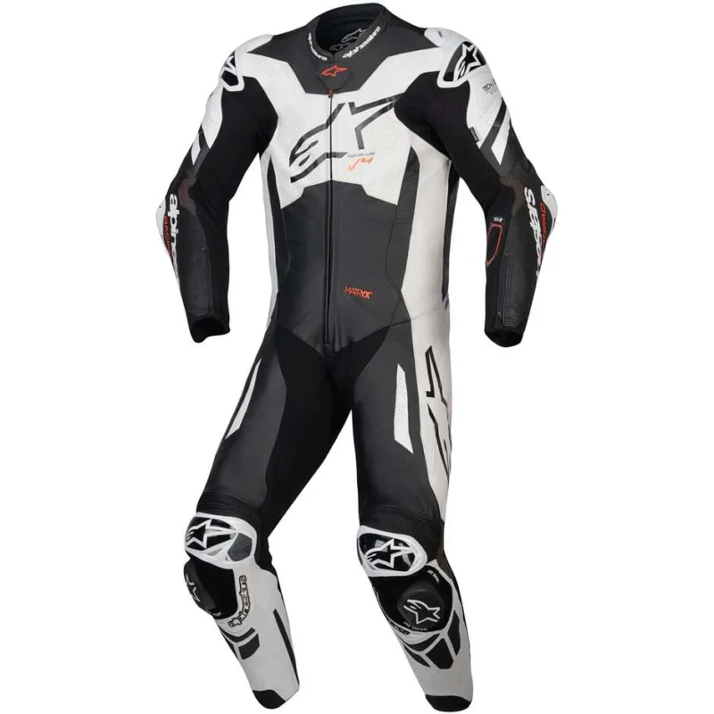 Alpinestars GP PLUS V4 SPRINT 1PC One Piece Motorcycle Suit Black White Red Fluorescent Promozione