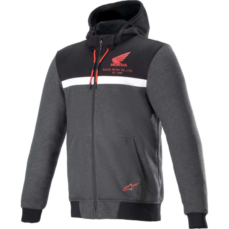 Must-Have Alpinestars HONDA CHROME STREET HOODIE Casual Sweatshirt Melange Black Red