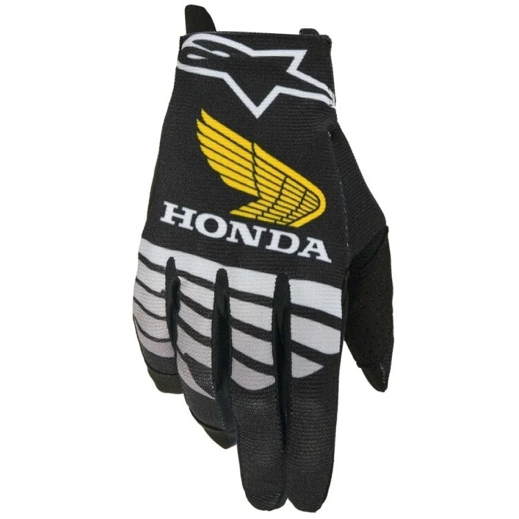 Nuova Collezione Alpinestars Honda Radar Motorcycle Gloves Black Grey Yellow